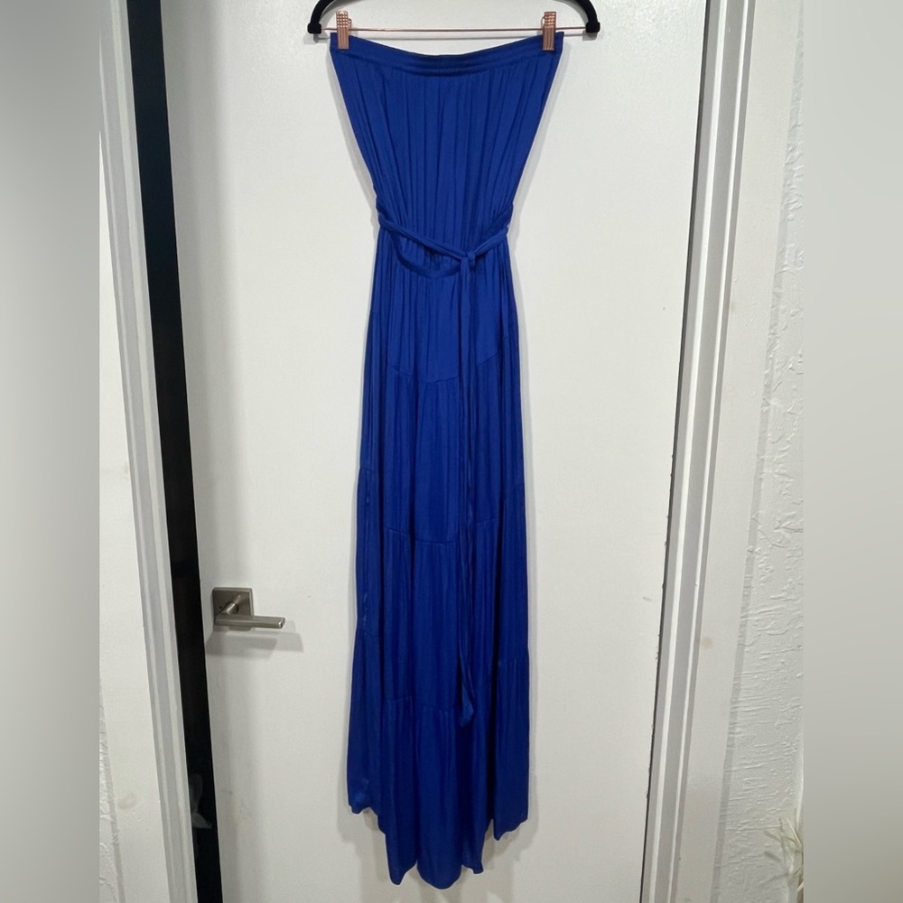 Naked Zebra Blue Maxi Tube Dress
